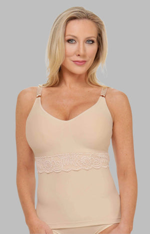 Comfeez Long Cami Bra Top with Bra Pockets - Shapeez