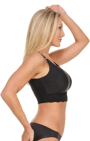 Comfeez Short Wirefree Scoop-Neck Bralette with Hidden Bra Pockets - Shapeez