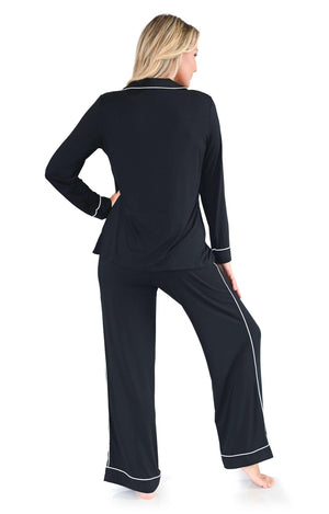 Women's Bamboo Pajamas Set - Long Sleeve Top and Pants - Shapeez