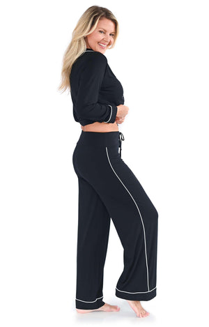 Women's Bamboo Pajamas Set - Long Sleeve Top and Pants - Shapeez