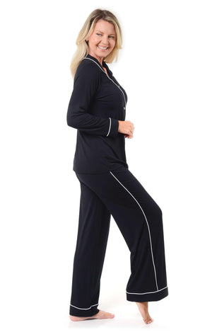 Women's Bamboo Pajamas Set - Long Sleeve Top and Pants - Shapeez